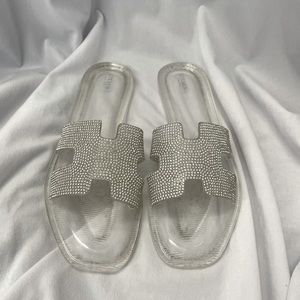 Steve Madden Clear Flat Sandals
